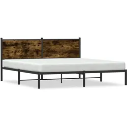 vidaXL Metallbett ohne Matratze Räuchereiche 160x200 cm