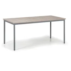 Esstisch TRIVIA, dunkelgraues Metallgestell, 160x80 cm, Eiche natur