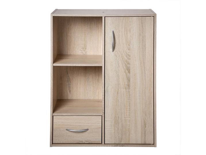 Etagère de rangement 2 casiers avec 1 tiroir et 1 placard - L61,5 cm - Couleur: Bois clair