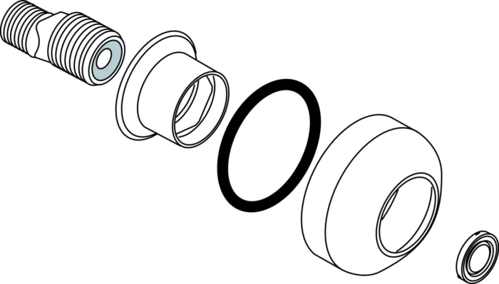 Ideal Standard Anschluß kpl., A960601AA, Chrom A960601AA