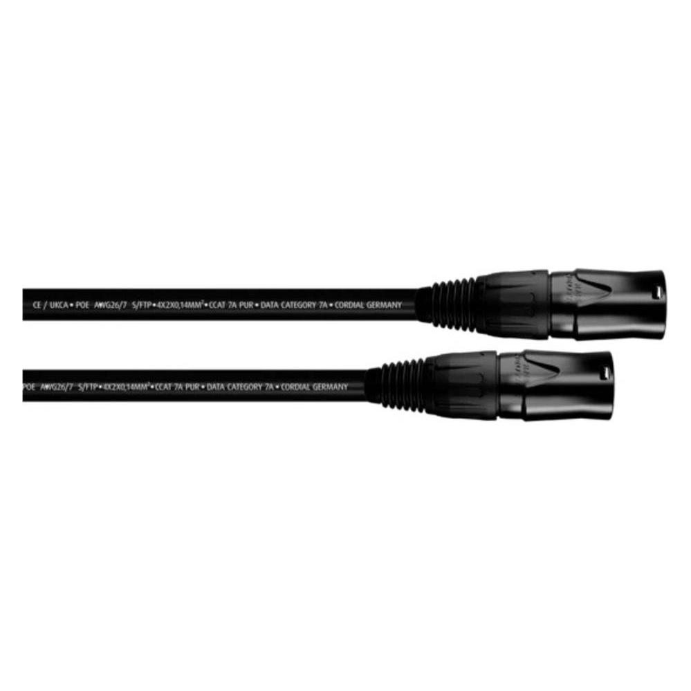 Cordial 15590 RJ45 Netzwerkkabel, Patchkabel CAT 7a S/FTP 2.00 m Schwarz PUR-Man (S/FTP, CAT7a, 2 m) (15590)