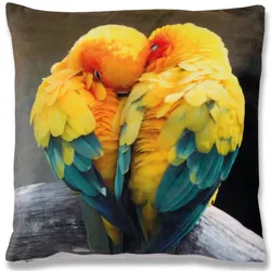 Bestlivings Kissenhülle Fotodruck 40x40 Sittiche ohne Füllung