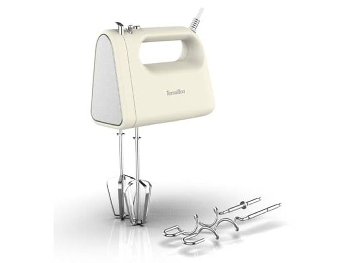 TERRAILLON - SUNRISE - Batteur Electrique\, Fouet et crochets pétrisseurs Inox\, Fonction turbo\, 5 vitesses\, 300W\, Bouton Eject\, Design vintage\, Crème