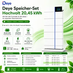 Deye  GB-L-Pro-Pack4.1  Speicher-Set  Hochvolt  20,45KWH  Grundplatte  Controller  für  Seperaten  Wechselrichter