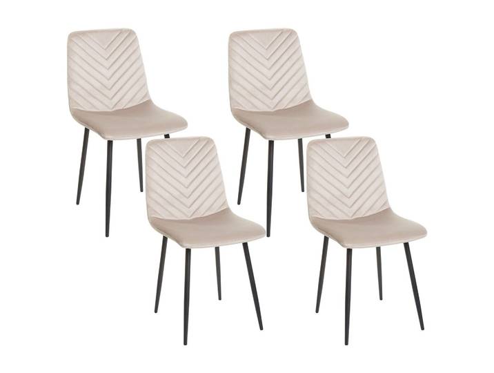 STUHL 4er-Set Samtstoff Taupe Havre