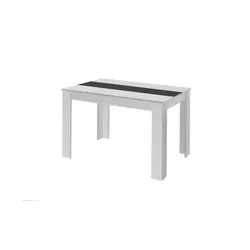 by Living Esstisch mit Kontrasteinlage Nori , weiß , Maße (cm): B: 140 H: 75