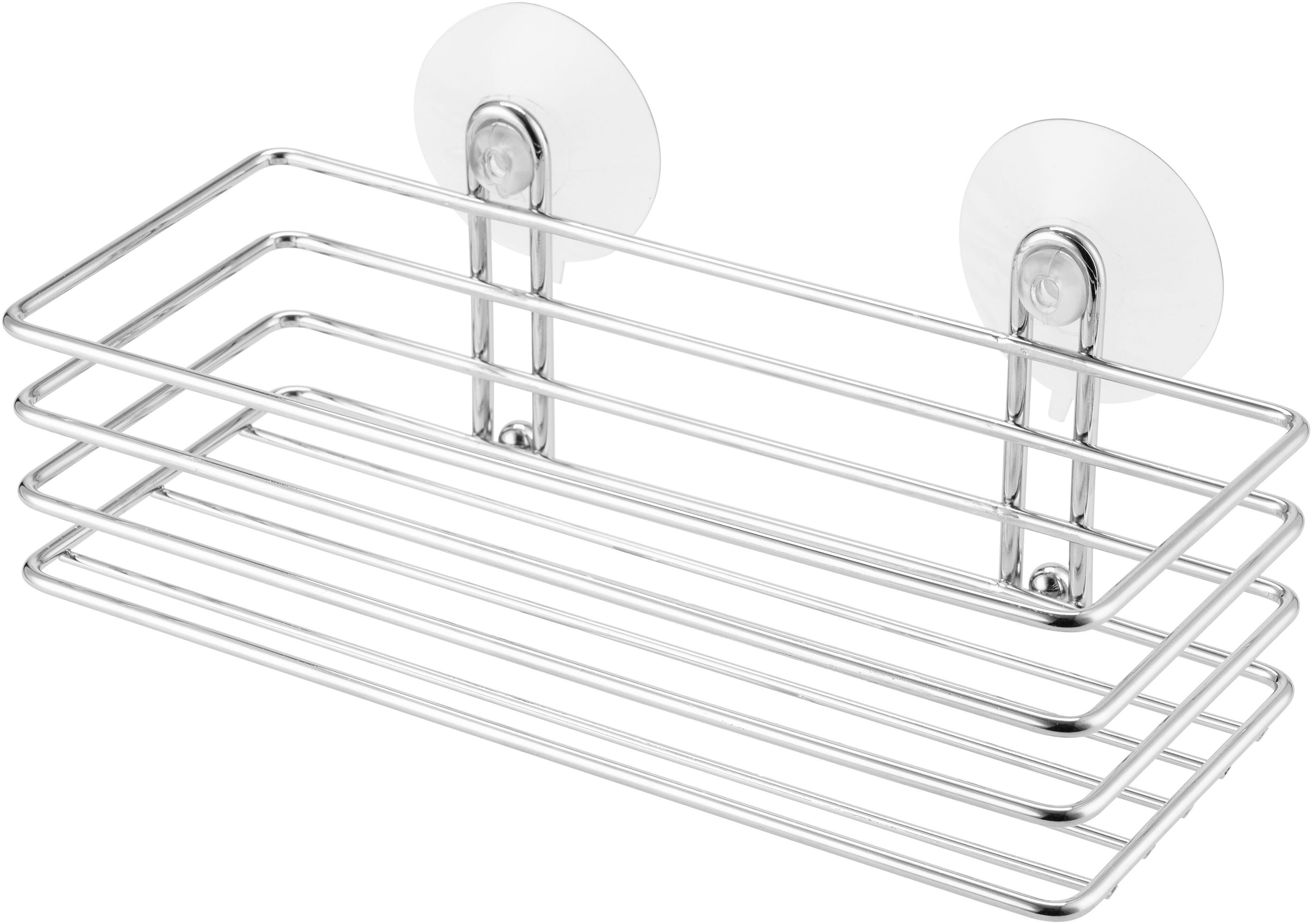 Tecnomat PORTAOGGETTI RETTANGOLARE SERIE NESAK ALLUMINIO CROMATO FISSAGGIO VENTOSA 25x9x11 cm (LxHxP)