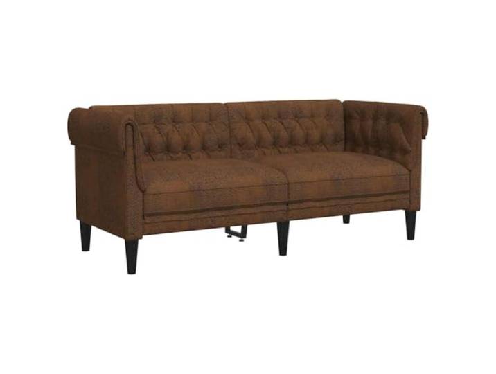 vidaXL Chesterfield-Sofa 2-Sitzer Braun Stoff