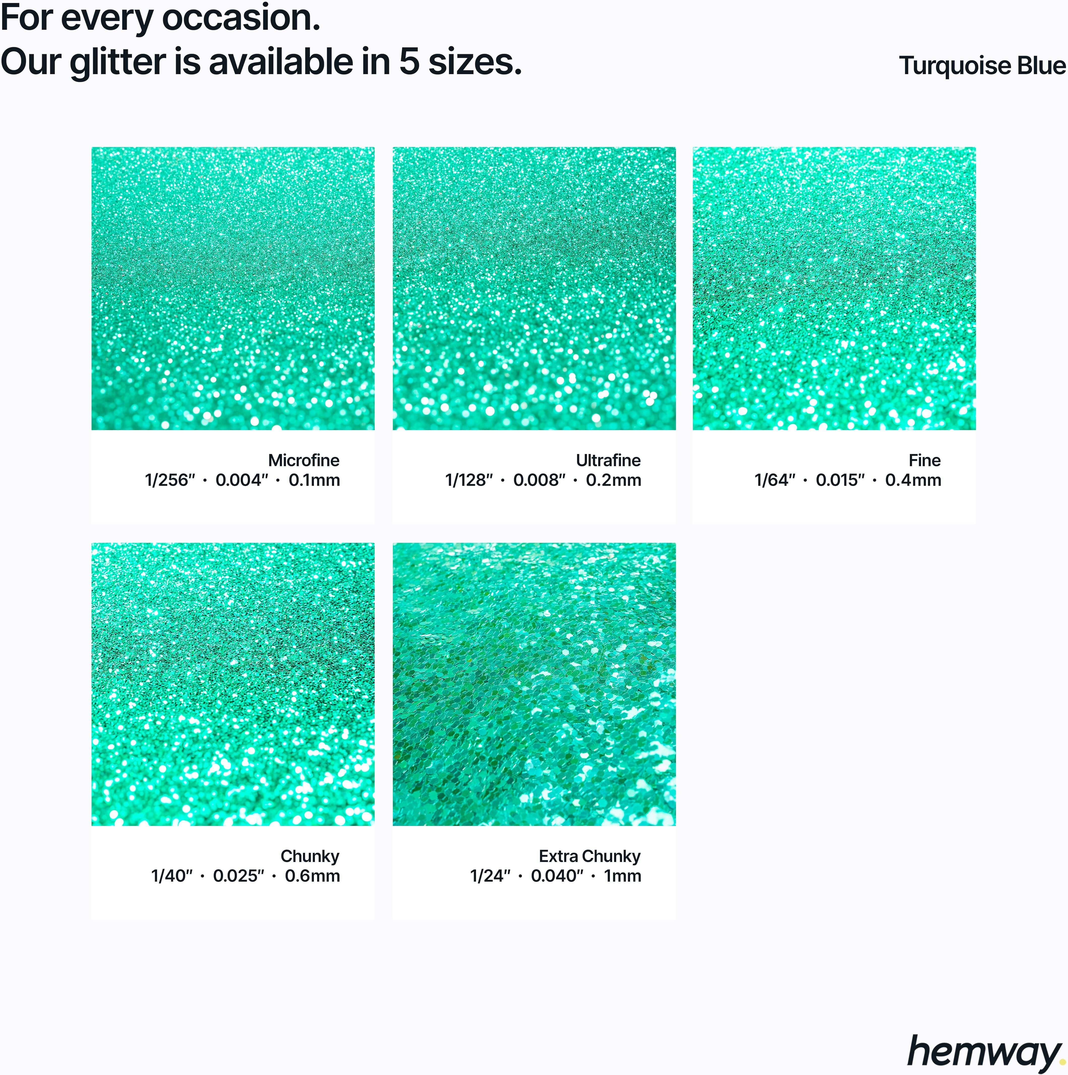 Hemway Automotive Glitter 100g / 3.5oz   Turquoise Blue   Metal Flake Custom Spray Painting - Turquoise Blue - Fine 100g