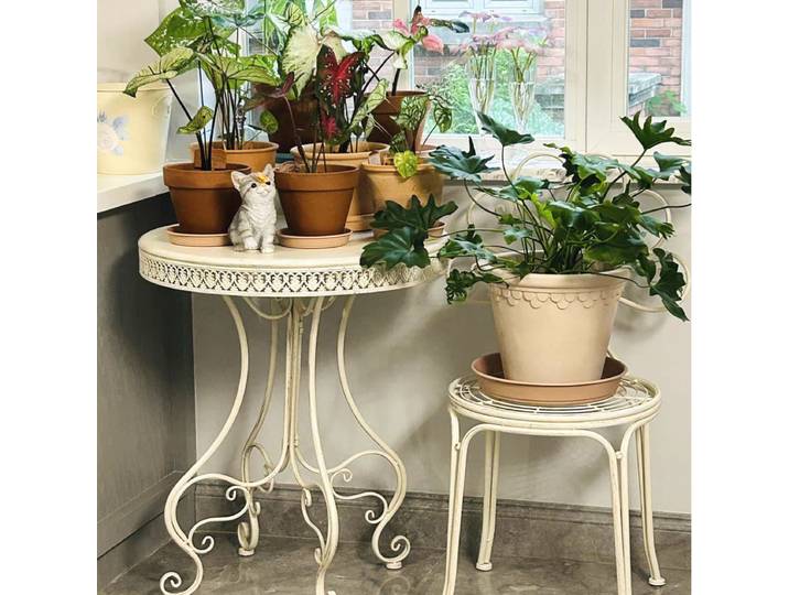 Table d'extérieur en fer européen, balcon, terrasse, Design en dentelle, meubles de jardin, décoration de la maison, petites Tables basses
