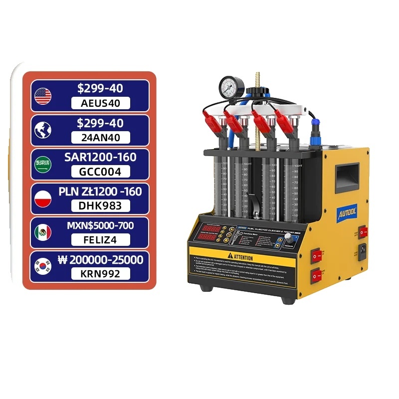 Kraftstoffeinspritzdüsen-Reinigungsmaschine, Ultraschallreiniger, 4-Zylinder-Kompatibilität