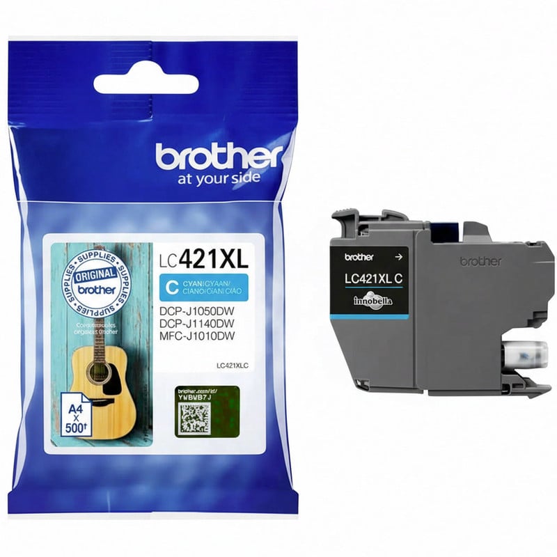 Brother LC-421XLC originele inktcartridge XL hoog rendement cyaan, 1 stuk