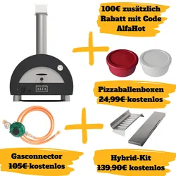 Alfa Forni Moderno 1 Pizza, Gas/Hybrid, grau SPARBUNDLE