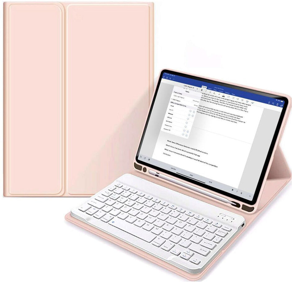 iPad 11" (2025) / iPad 10.9" (2024/2022) Tech-Protect Keyboard Cover m. Apple Pencil Holder - Engelsk Layout - Lyserød