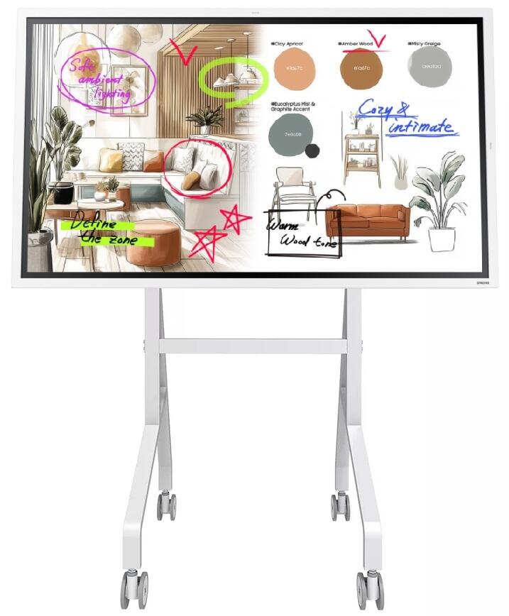 Samsung Flip WM65FX Flipchart 164 cm 65 Zoll inkl. Neomounts MOVE go Flip FL50-515WH1 Rollwagen LH65WMFWBGCXEN+FL50-515WH1