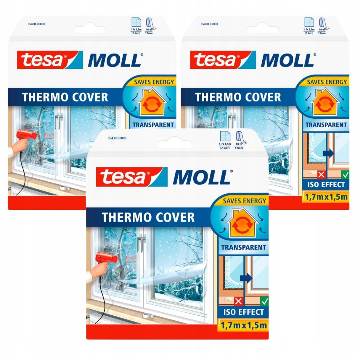 tesamoll Thermo Cover Tesa Raamfolie Transparant 1,7m x 1,5m