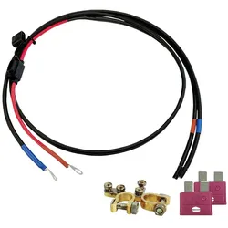 Offgridtec 1,5m Batteriekabel mit 10A Sicherung M8-Ringkabelschuh und Polklemmenadapter