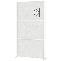 MAUL Stellwand »MAULconnecto« 3 Akustikpanels hellgrau mit Standfuß weiß, 100x182x35 cm