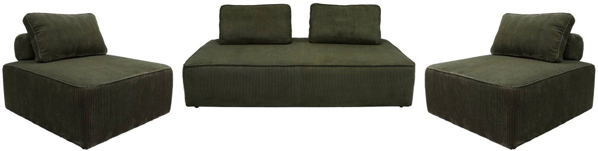 Sweek modulaire 4-zits bank met fauteuils in corduroy - Lao
