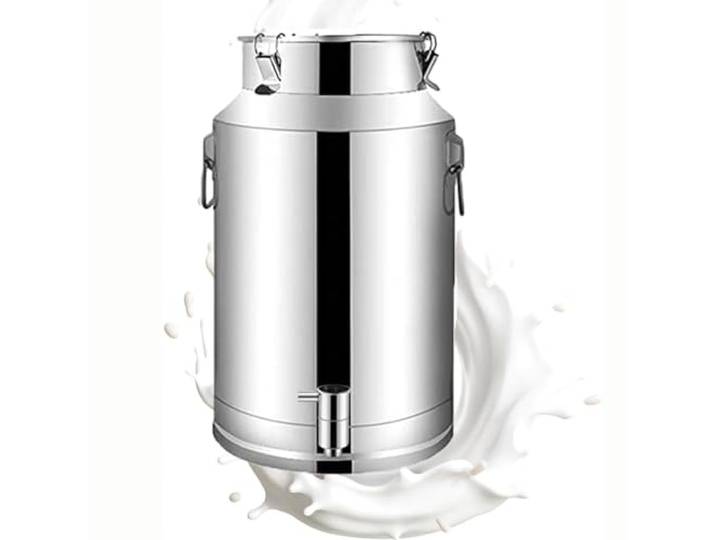 Edelstahl Eimer Mit Deckel 22l Luftdicht Milchkännchen Farm Milk Transport Can Milchkanne Mit Deckel Luftdichtes Luftdichtes Für Milch Und Wein Flüssigkeit Aufbewahrung,capacity-22Liters