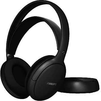 Auriculares inalámbricos - Philips SHC3200/12, Para TV, Supraaurales, Hasta 25 horas, Alcance 30m, Negro