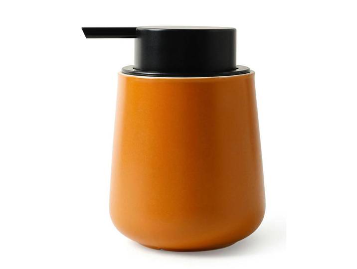 Seifenspender Keramik Rotbraun 350ml, Orange, 9x12x9 cm, Badaccessoires, Seifenspender