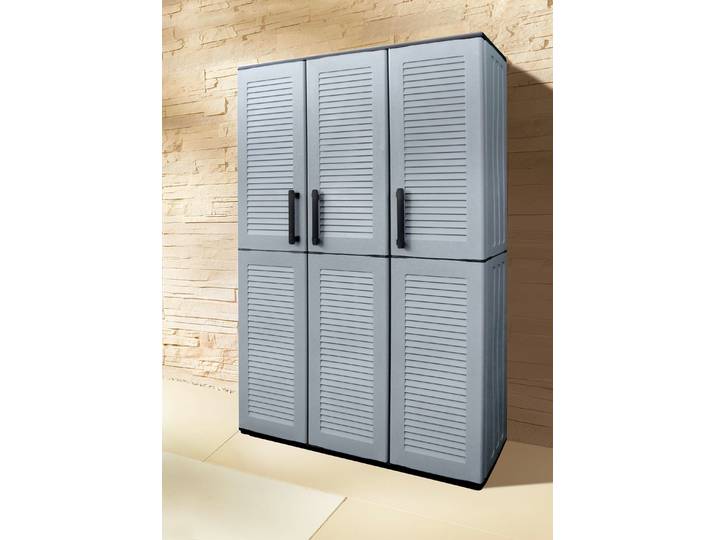 Gartenschrank mit Stahlscharnieren, Grau, Gartenschrank, groß