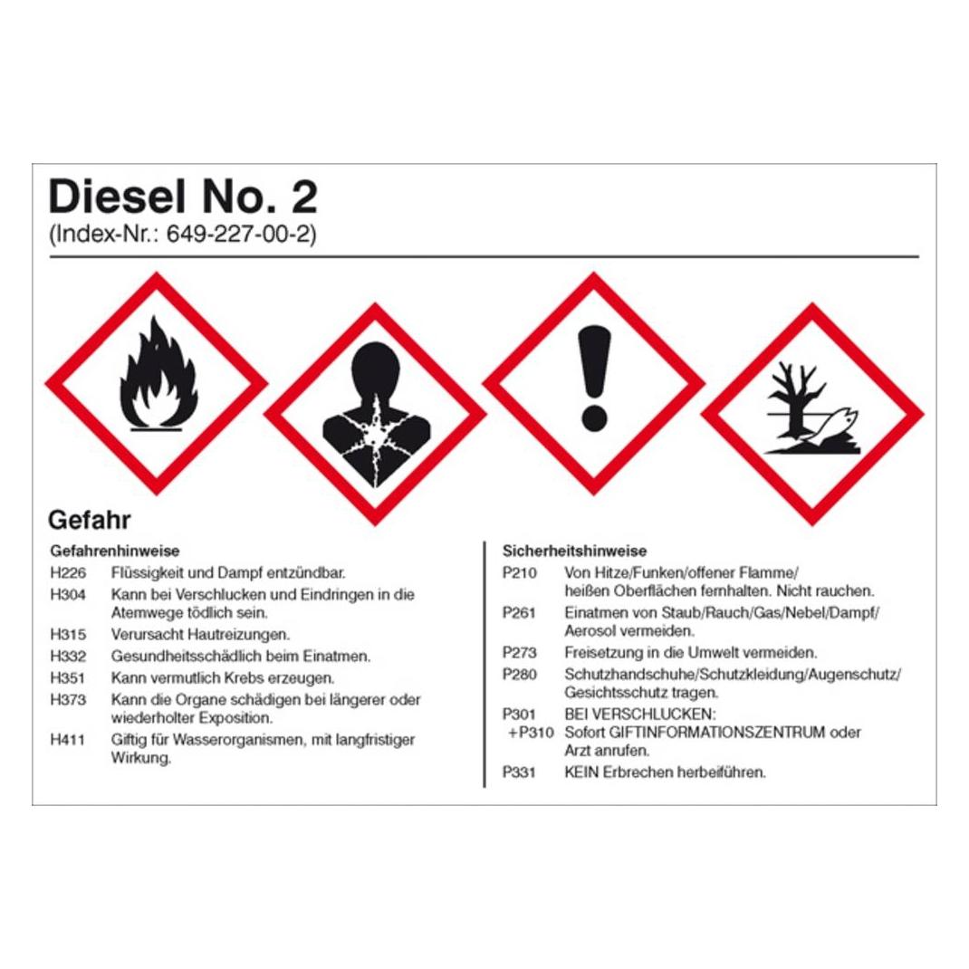 Wolk 21.B2050 Hinweisschild Dieselkraftstoff Folie selbstklebend B x H (21.B2050)