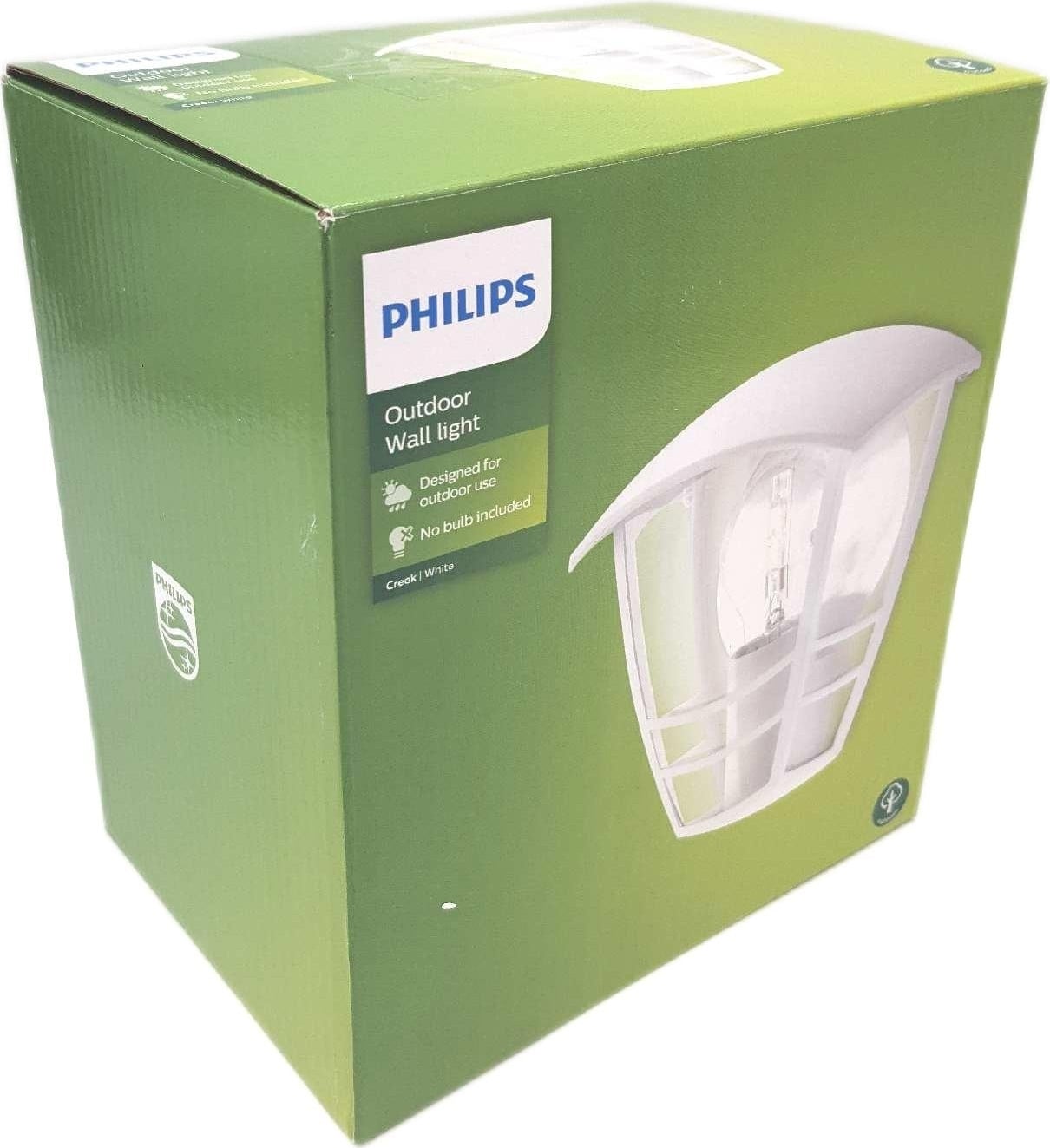 Philips myGarden Wandlamp Creek, Witte Buitenverlichting voor aan de muur, Metaal, IP44
