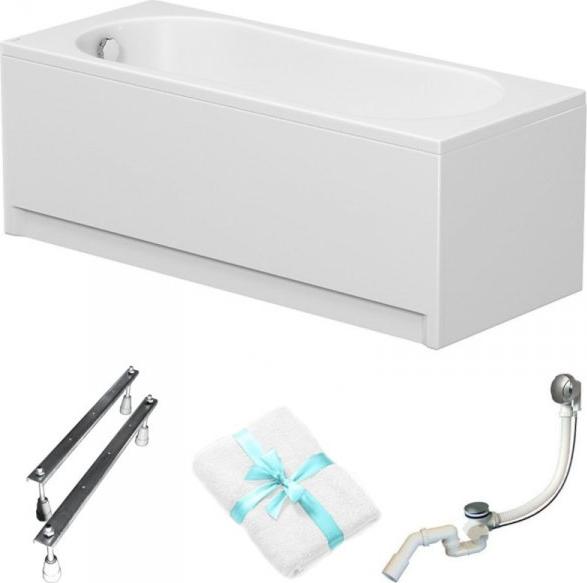 Cersanit | Badewanne - Rechteckige Badewanne Nike - 170 X 70 Cm - Mit Weißer Verkleidung - Ergonomisches Design - Badewanne