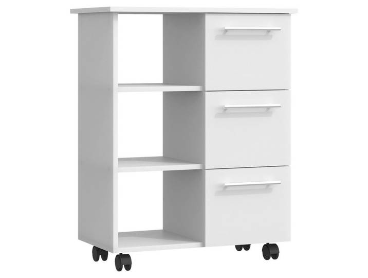 Mid.you Allzweckwagen, Weiß, 3 Fächer, 3 Schublade(n) Schubladen, 38x85x68 cm, Esszimmer, Barmöbel, Barwagen