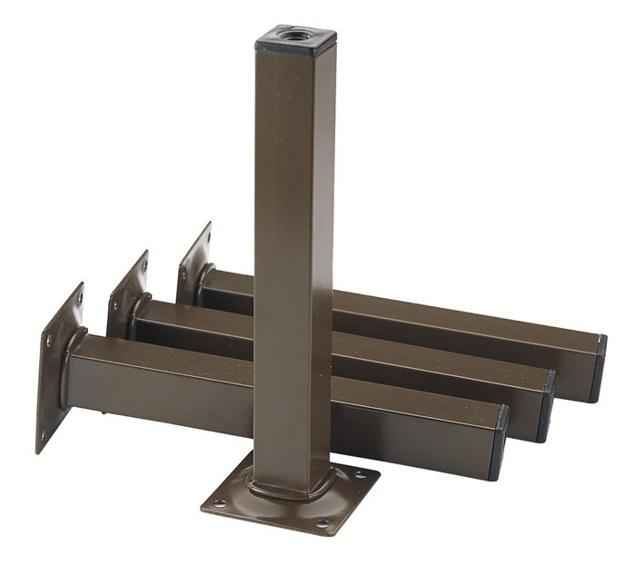 Element System meubelvoet zwart met staalbuis 25x25 mm, Hoogte: 50 cm