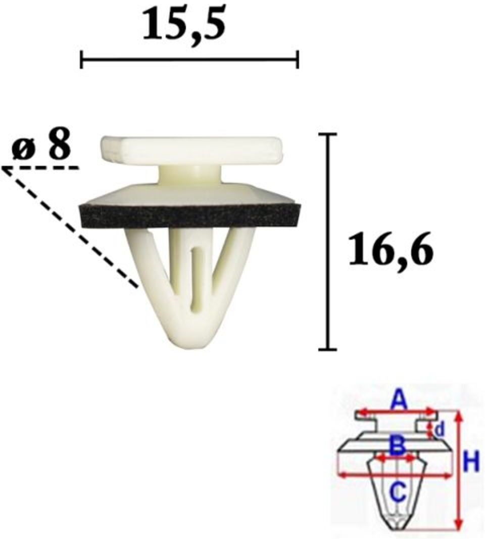 Romix Clip per fissaggio pannellatura ROM C70604