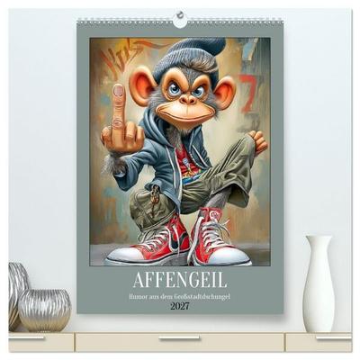 Affengeil. Humor aus dem Großstadtdschungel (hochwertiger Premium Wandkalender 2027 DIN A2 hoch), Kunstdruck in Hochglanz