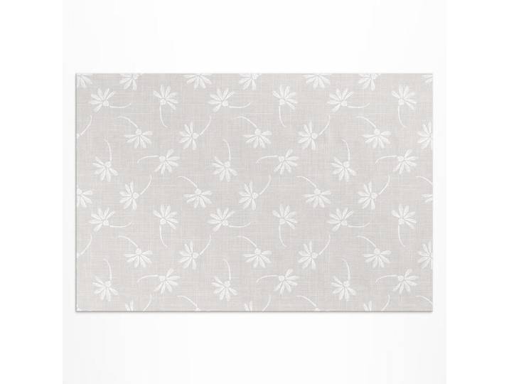 Wallfluent Teppich 150x225 cm Zarte Boho Gänseblümchen, Ecru, Kunststoff, 150x225 cm, Teppiche und Böden, Teppiche