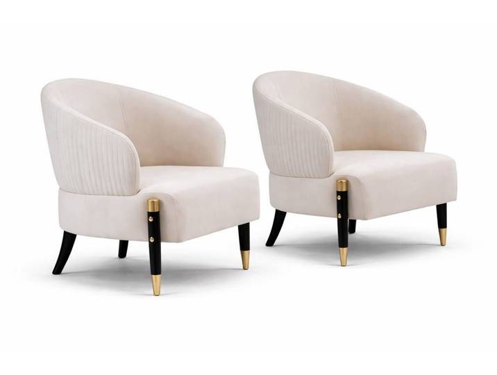 Xlmoebel Sessel Gepolsterte Stoffstühle Esszimmer Gastro Beige Sofort (2x Sessel), Gepolstert