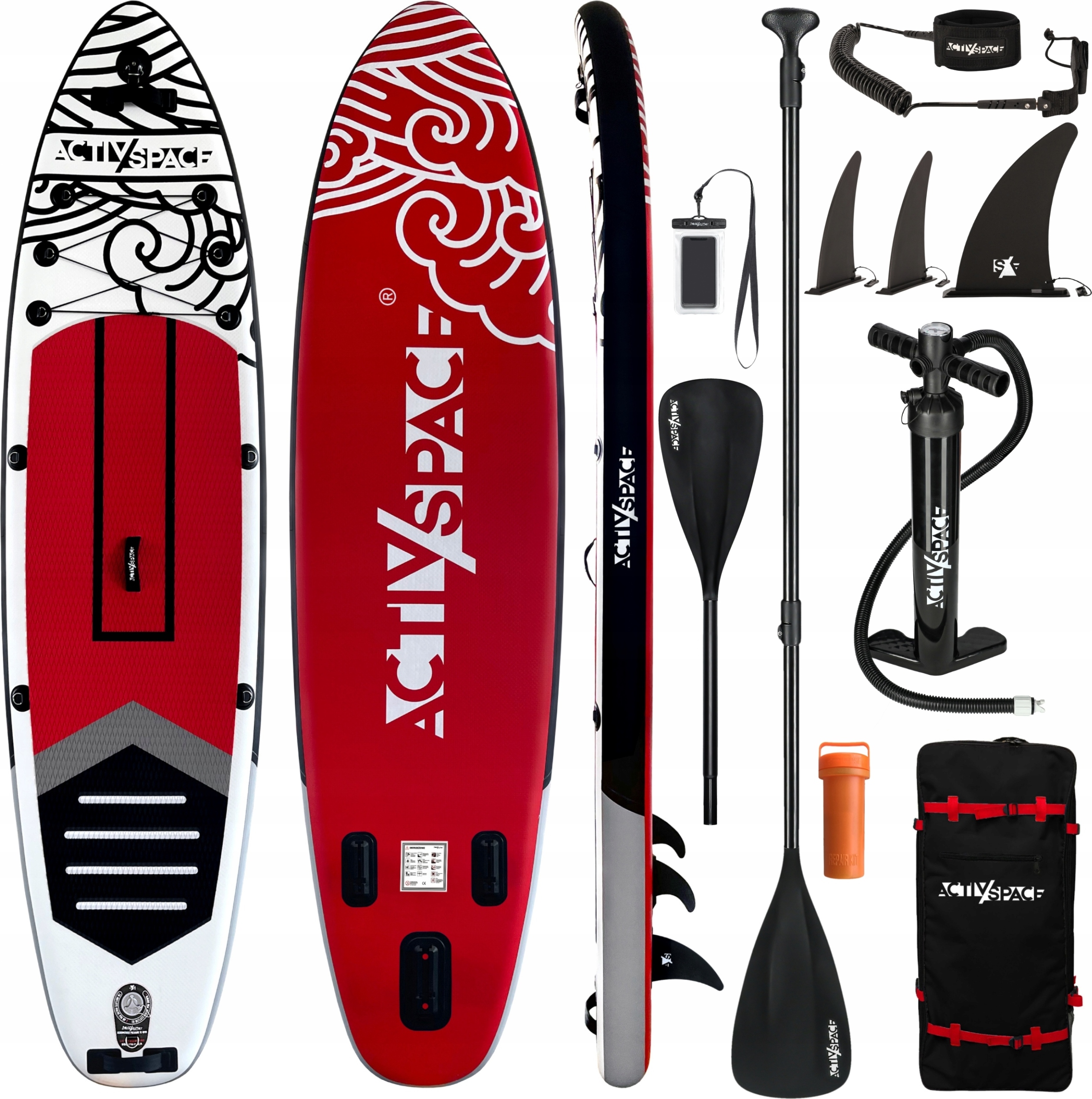SUP-Board 320 cm aufblasbar mit Paddel und Zubehör-180 kg kompakt UV-beständig
