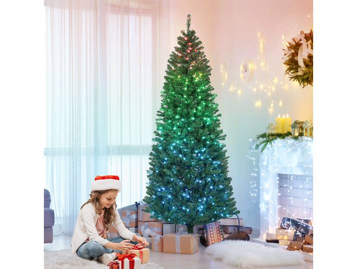 HOMCOM Sapin Artificiel 180cm LED Télécommande 899 Pointes Vert