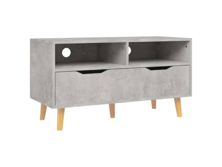 LKJephalotrop TV-Schrank Betongrau 90x40x48,5 cm Holzwerkstoff Kompakte Fernsehkommode fürs Wohnzimmer mit viel Stauraum, stabiler Struktur und pflegeleichter Oberfläche.