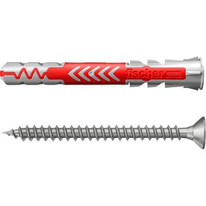 Fischer Schrauben-Dübel-Set 553871, Ready2Fix Lampe außen, Universaldübel & Schrauben, 4-teilig
