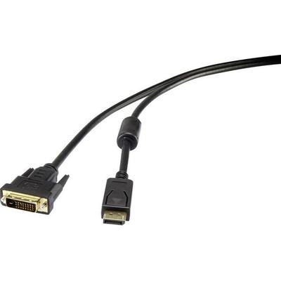 Renkforce DisplayPort / DVI Adapterkabel DisplayPort Stecker, DVI-D 24+1pol. Stecker 0.50m Schwarz RF-3301148schraubbar
