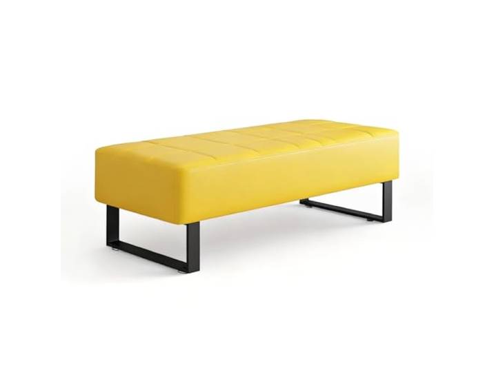 Cedario Wartezimmerbank, gepolsterte Sitzbank aus Kunstleder, 100 cm Stabiles Metallgestell, pflegeleichtes Kunstleder; ideal für Empfang, Praxis, Büro, Friseursalon und Wartebereich