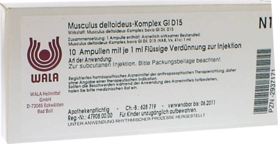 WALA Heilmittel GmbH MUSCULUS DELTOIDEUS Komplex GL D 15 Ampullen 10X1 ml 02937171