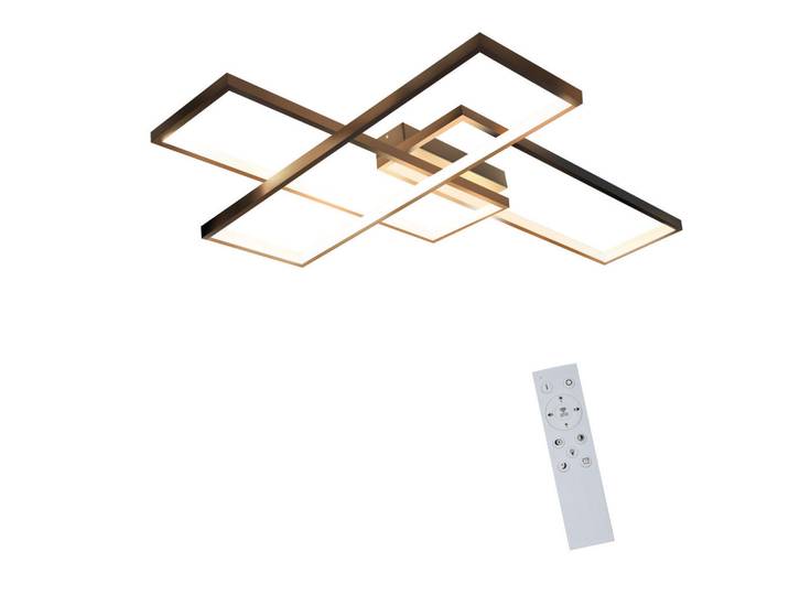 Nettlife Led-Deckenleuchte Zeno 65/47/7.5 cm, Schwarz, Metall, Rechteckig, LED integrated, 47x7.5x65 cm, Lampen & Leuchten, LED Beleuchtung, LED-Deckenleuchten
