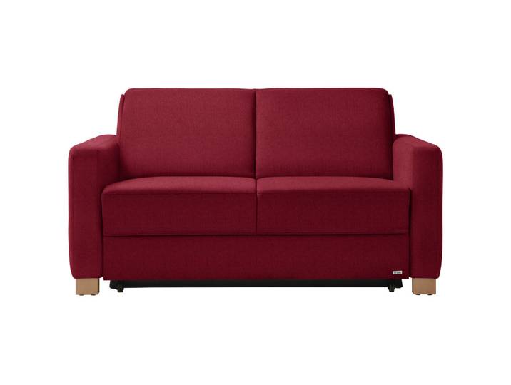 Sedda Schlafsofa, Rot, Holz, Eiche, Uni, 160x86x92 cm, Austria Gütezeichen, AZO-frei, Made in Austria, Stoffauswahl, Schlafen auf Sitzhöhe, Wohnzimmer, Sofas & Couches, Schlafsofas