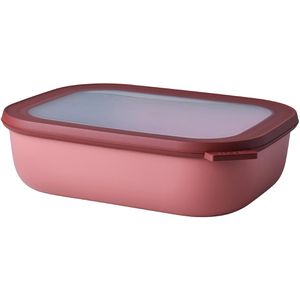 Mepal Frischhaltedose Cirqula eckig aus Kunststoff, 2 Liter, Multischüssel, Vivid mauve, luftdicht
