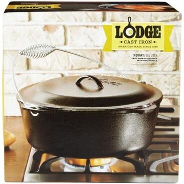 Lodge Logic Cast Iron Dutch Oven 12.875 in. 9 qt. Black