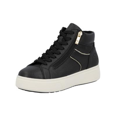 Sneaker RIEKER "Rieker Sneaker Lederimitat", Damen, Gr. 40, schwarz, Lederimitat, Schuhe Sneaker