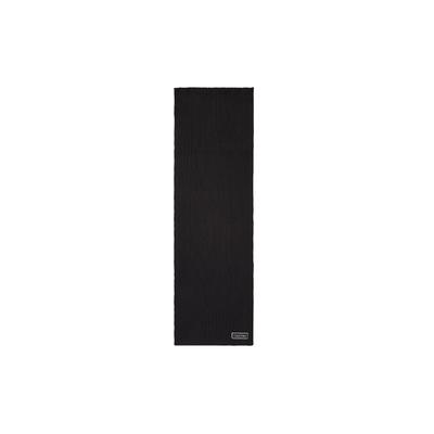 Strickschal CALVIN KLEIN JEANS "PATCH CHUNKY RIB CTN KNIT SCARF", Damen, schwarz, Rippstrick, Baumwolle, unifarben, Modetücher, Regular fit mit Markenlogo