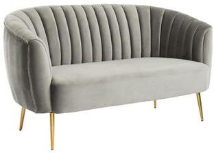 Silver Orchid Albany Contemporary Velvet Microfiber Tufted Love Seat